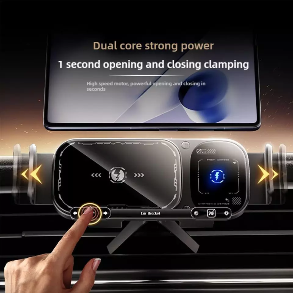 Langebot™ Smart 2-in-1 Auto-Rotating Car Phone Holder & Wireless Charger