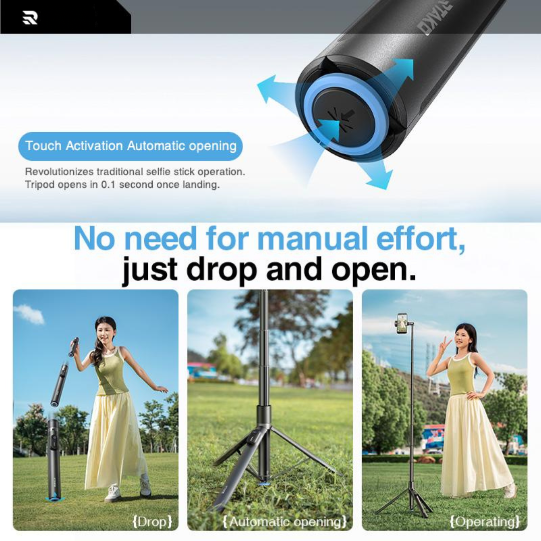 Langebot™ One-Touch Deploy Selfie Stick/ Tripod with Remote