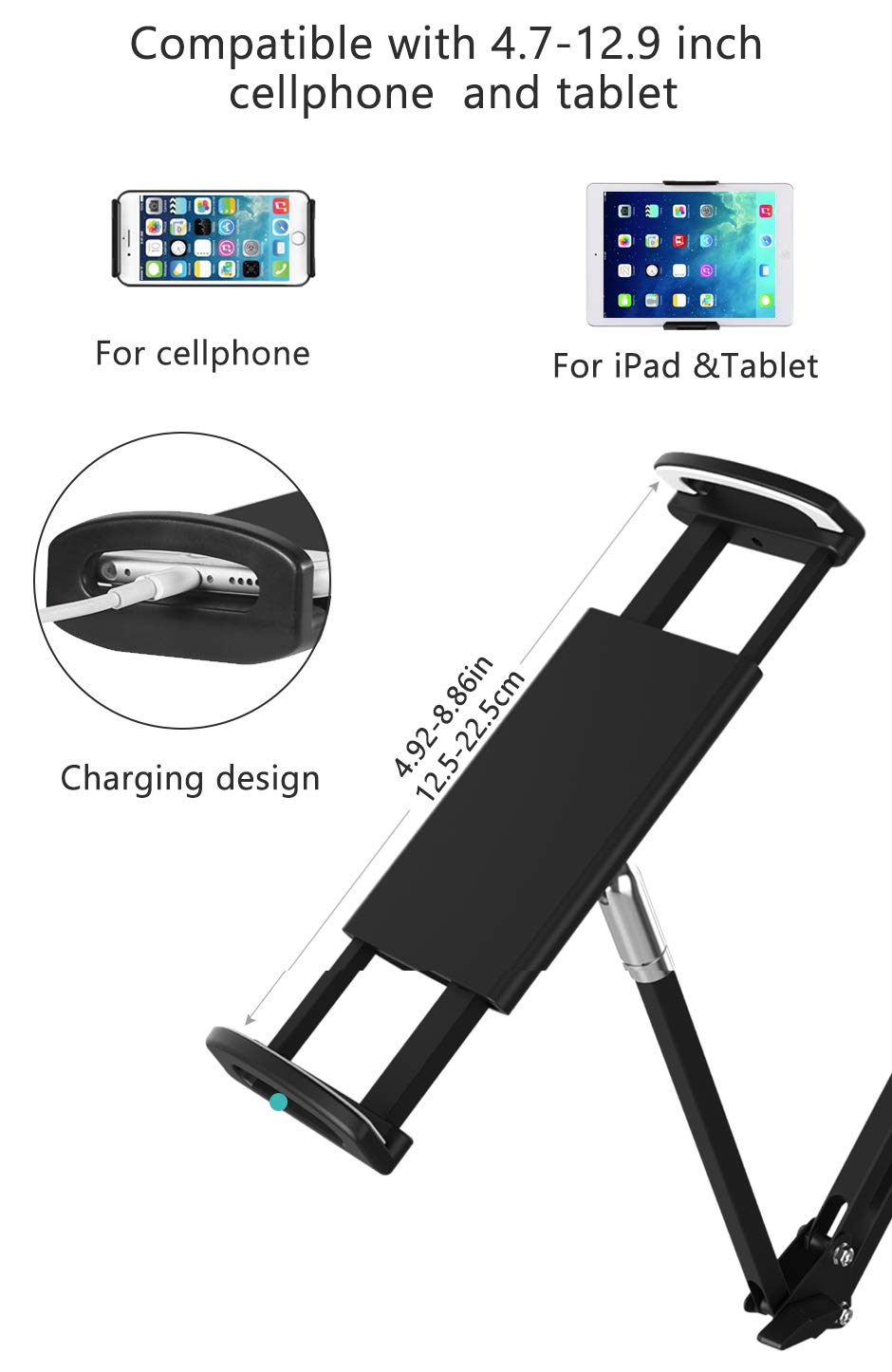 Langebot™ Universal Adjustable Tablet/Phone Holder - Long Arm Style