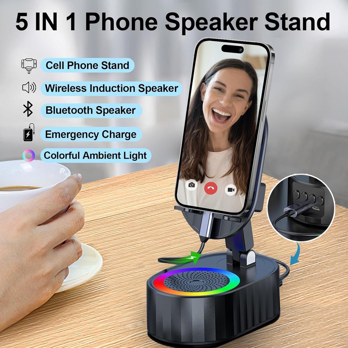 Langebot™ 5 in 1 Wireless Induction Audio Speaker