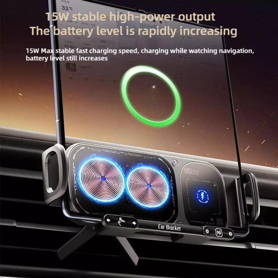 Langebot™ Smart 2-in-1 Auto-Rotating Car Phone Holder & Wireless Charger