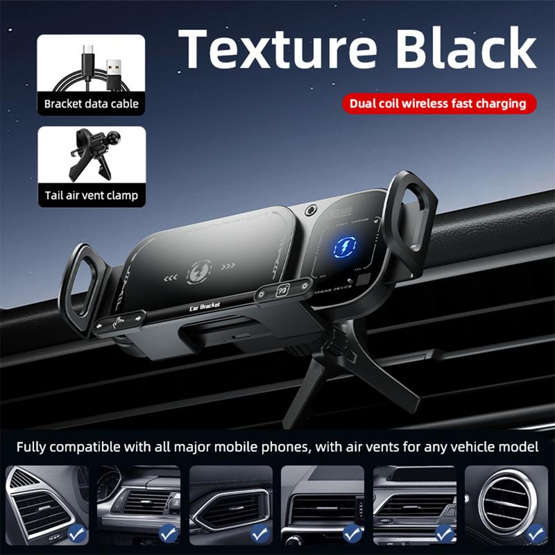 Langebot™ Smart 2-in-1 Auto-Rotating Car Phone Holder & Wireless Charger