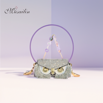 MUSAILIN Owl Handbag - Rain Flower Diamond