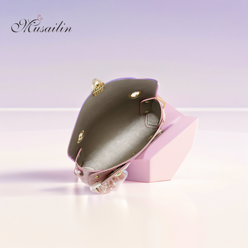MUSAILIN Owl Handbag - Small Pink Gold