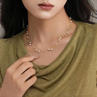 French Style Daisy Beaded Necklace