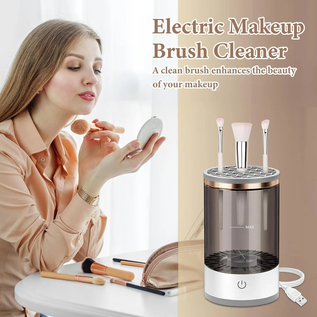 Automatic Makeup Brush Cleaner