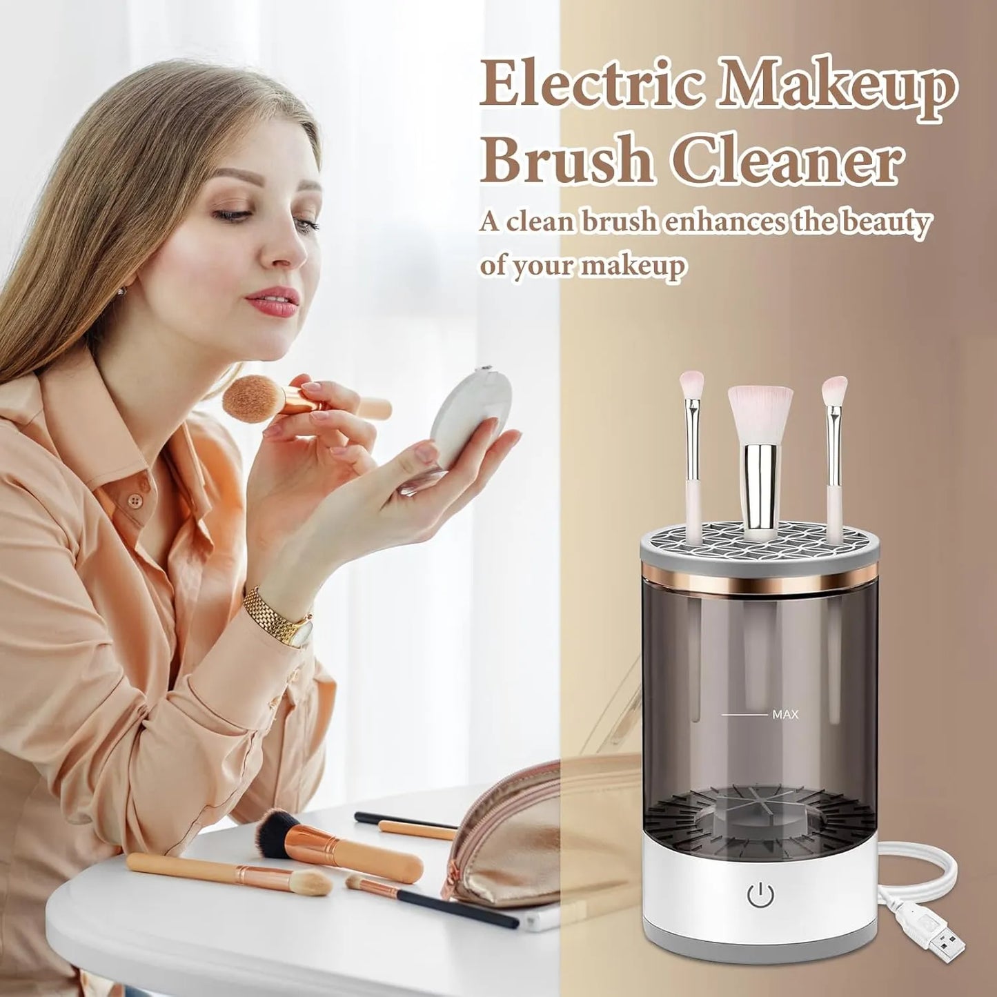 Automatic Makeup Brush Cleaner