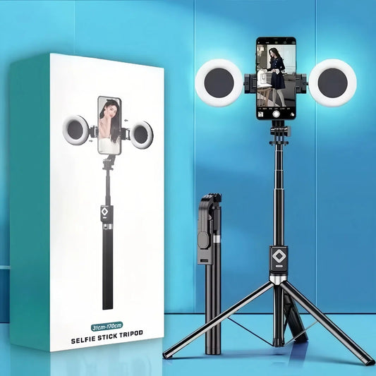 Langebot™ New 6 in 1 Selfie Stick With Fill Light